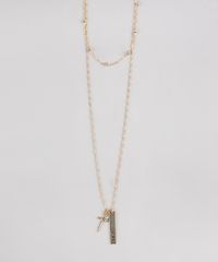Colar-Feminino-Duplo-Folheado-com-Pingente-de-Cruz-Dourado-9544866-Dourado_1