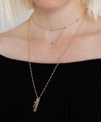 Colar-Feminino-Duplo-Folheado-com-Pingente-de-Cruz-Dourado-9544866-Dourado_2