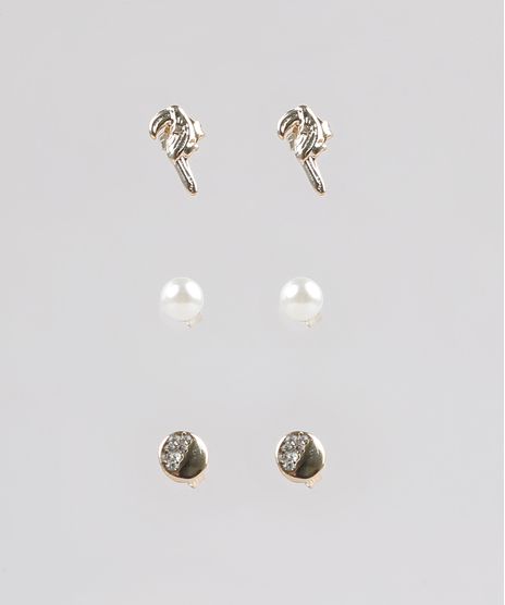 Kit-de-3-Brincos-Femininos-Folheados-Dourado-9544860-Dourado_1