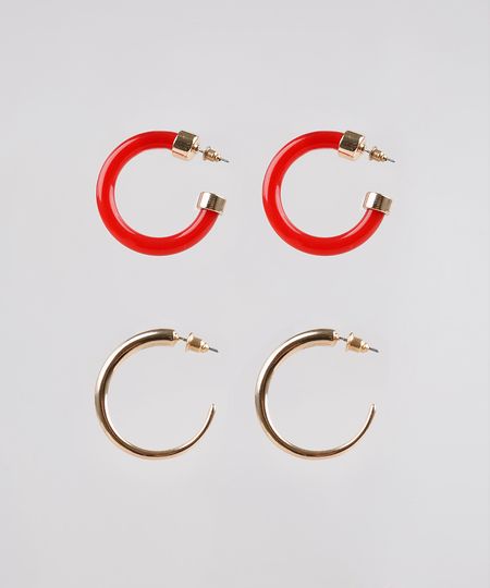 Kit-de-2-Brincos-Femininos-de-Argola-Dourado-9505664-Dourado_1