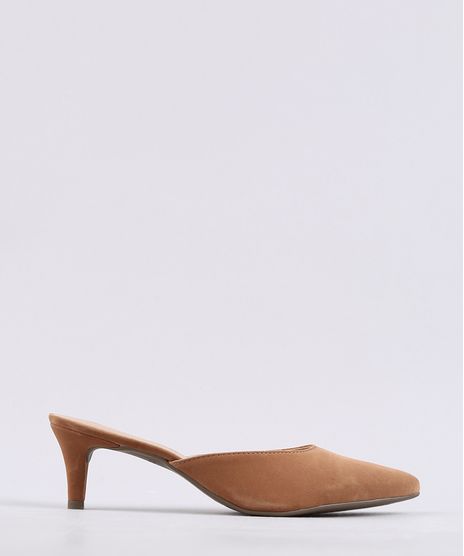Mule-Feminino-Via-Uno-Bico-Fino-Salto-Baixo-em-Veludo-Caramelo-9661671-Caramelo_1