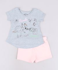 Conjunto-Infantil-Bambi-de-Blusa-Manga-Curta-Cinza-Mescla---Short-em-Moletom-Rosa-Claro-9632711-Rosa_Claro_1