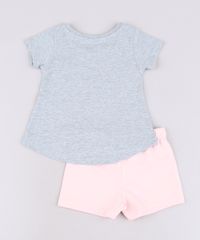 Conjunto-Infantil-Bambi-de-Blusa-Manga-Curta-Cinza-Mescla---Short-em-Moletom-Rosa-Claro-9632711-Rosa_Claro_2