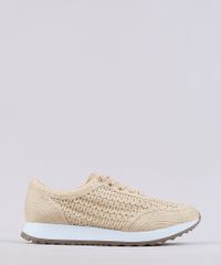 Tenis-Feminino-Via-Uno-Running-com-Cordao-Bege-9662059-Bege_1