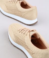 Tenis-Feminino-Via-Uno-Running-com-Cordao-Bege-9662059-Bege_5