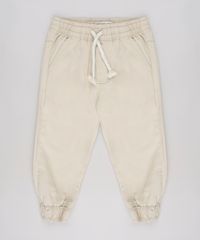 Calca-de-Sarja-Infantil-Jogger-com-Bolsos-Bege-9632470-Bege_1