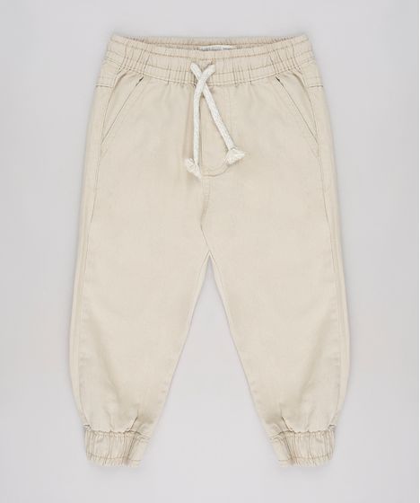 calça de sarja infantil com elastico na cintura