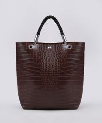Bolsa-Feminina-Tote-Media-Croco-com-Alca-Transversal-Removivel-Marrom-9505290-Marrom_1