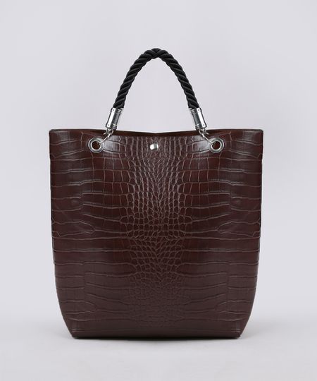 Bolsa-Feminina-Tote-Media-Croco-com-Alca-Transversal-Removivel-Marrom-9505290-Marrom_1