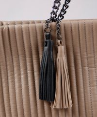 Bolsa-Feminina-Shoulder-Texturizada-com-Correntes-e-Tassel-Bege-9505295-Bege_3
