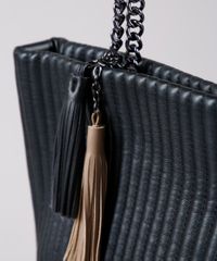 Bolsa-Feminina-Shoulder-Texturizada-com-Correntes-e-Tassel-Preta-9505295-Preto_5