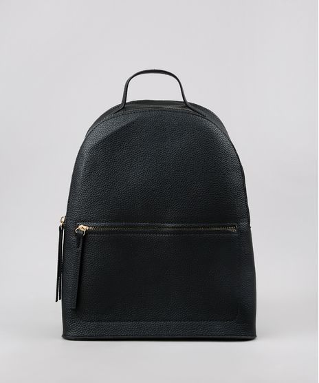 Mochila-Feminina-Grande-Texturizada-com-Bolsos-Preta-9505300-Preto_1