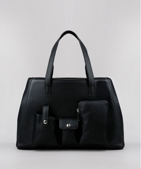 Bolsa-Feminina-Shoulder-Grande-com-Bolsos-Preta-9505297-Preto_1
