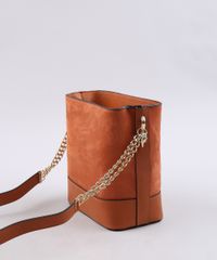 Bolsa-Feminina-Pequena-em-Suede-com-Correntes--Caramelo-9483378-Caramelo_4