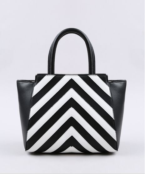 Bolsa-Feminina-com-Estampa-Geometrica-Alca-Transversal-Removivel--Preta-9504628-Preto_1