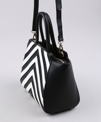 Bolsa-Feminina-com-Estampa-Geometrica-Alca-Transversal-Removivel--Preta-9504628-Preto_3
