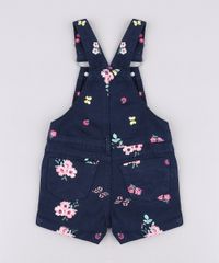 Jardineira-de-Sarja-Infantil-Estampada-Floral-com-Cereja-Azul-Marinho-9623058-Azul_Marinho_2