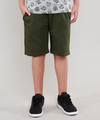 Bermuda-Infantil-Basica-em-Moletom-com-Bolsos-Verde-Militar-9552521-Verde_Militar_1