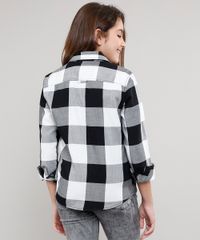 Camisa-Infantil-Estampada-Xadrez-Manga-Longa-Preta-9402505-Preto_2