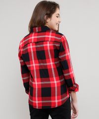 Camisa-Infantil-Estampada-Xadrez-com-Bolsos-Manga-Longa-Vermelha-9402504-Vermelho_2