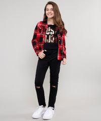 Camisa-Infantil-Estampada-Xadrez-com-Bolsos-Manga-Longa-Vermelha-9402504-Vermelho_3