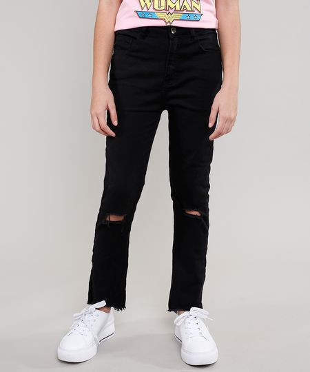 Calca-de-Sarja-Infantil-Destroyed-Cintura-Alta-Preta-9541166-Preto_1 Calca-de-Sarja-Infantil-Destroyed-Cintura-Alta-Preta-9541166-Preto_1