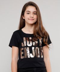 Blusa-Infantil--Just-Enjoy--com-Paete-Manga-Curta-Decote-Redondo-Preta-9552407-Preto_1