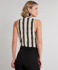 Body-Feminino-Transpassado-Estampado-de-Corrente-Sem-Manga-Decote-V-Bege-9609013-Bege_2