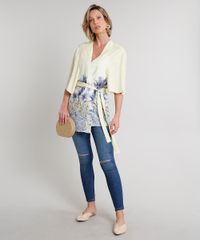 Kimono-Feminino-com-Estampa-Tropical-e-Faixa-para-Amarrar-Manga-Curta-Amarelo-9548734-Amarelo_3