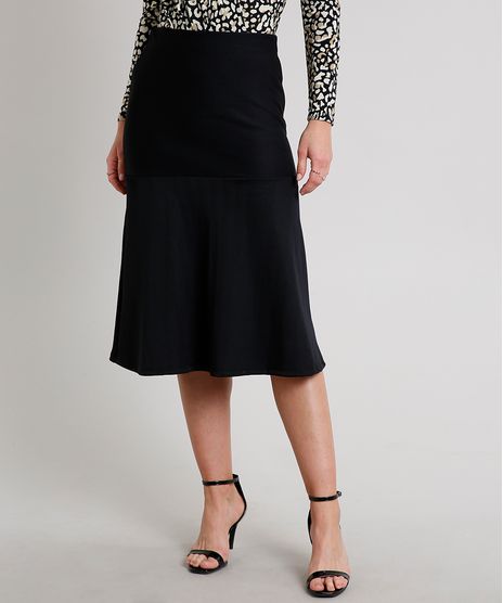 Saia-Feminina-Midi-Canelada--Preta-9627384-Preto_1