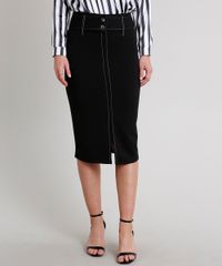Saia-Lapis-Feminina-com-Pespontos-e-Cinto-Preta-9667342-Preto_1