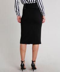 Saia-Lapis-Feminina-com-Pespontos-e-Cinto-Preta-9667342-Preto_2