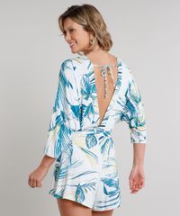 Macaquinho-Feminino-Estampado-de-Folhagem-Manga-3-4-Branco-9630825-Branco_2