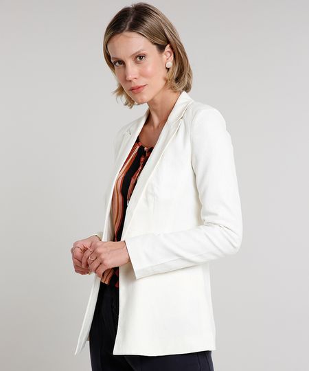 Blazer-Feminino-Longo-em-Linho-com-Bolsos-Bege-Claro-9566425-Bege_Claro_1