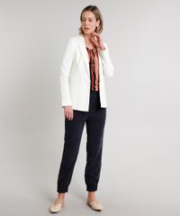 Blazer-Feminino-Longo-em-Linho-com-Bolsos-Bege-Claro-9566425-Bege_Claro_3