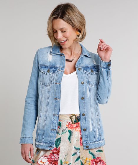 jaqueta jeans mais comprida