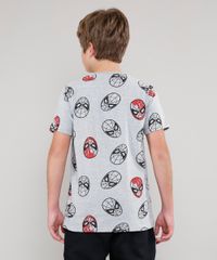 Camiseta-Infantil-Estampada-Homem-Aranha-Manga-Curta-Cinza-Mescla-9629768-Cinza_Mescla_2
