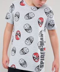 Camiseta-Infantil-Estampada-Homem-Aranha-Manga-Curta-Cinza-Mescla-9629768-Cinza_Mescla_4