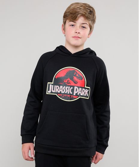 Blusao-Infantil-Jurassic-Park-em-Moletom-com-Capuz-Preto-9385975-Preto_1
