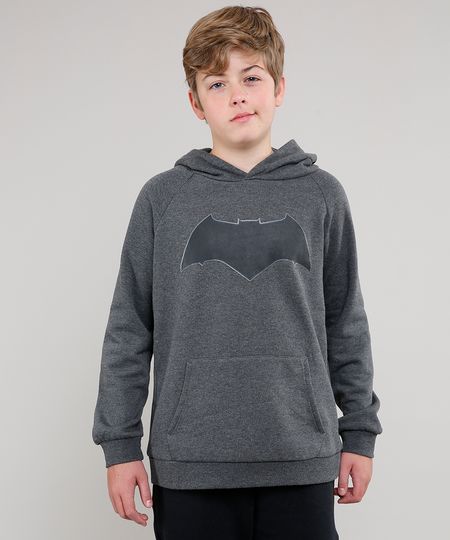 Blusao-Infantil-Batman-em-Moletom-com-Capuz-e-Bolso-Cinza-Mescla-Escuro-9385219-Cinza_Mescla_Escuro_1