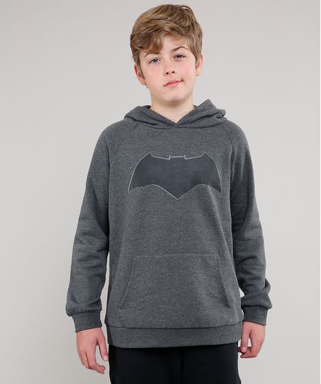 Blusao-Infantil-Batman-em-Moletom-com-Capuz-e-Bolso-Cinza-Mescla-Escuro-9385219-Cinza_Mescla_Escuro_1