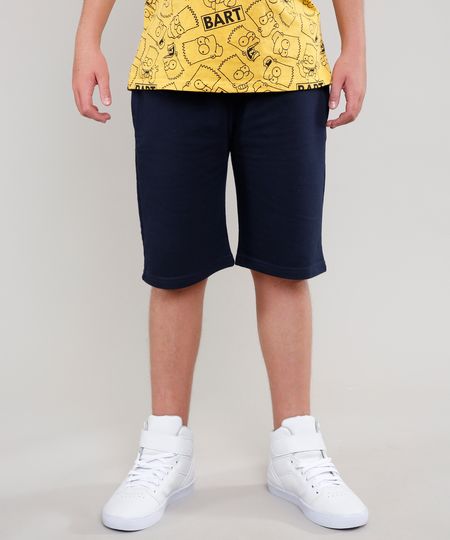 Bermuda-Infantil-Basica-em-Moletom-com-Bolsos-Azul-Marinho-9552521-Azul_Marinho_1