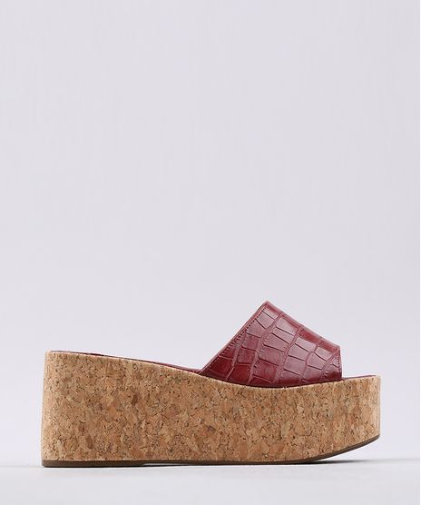 Tamanco-Feminino-Oneself-Croco-Flatform-Vinho-9601243-Vinho_1