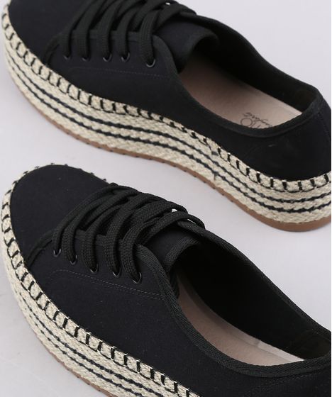 tenis flatform corda preto