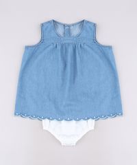 Vestido-Jeans-Infantil-com-Bordado-Sem-Manga---Calcinha-Azul-Claro-9566011-Azul_Claro_1