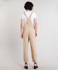 Macacao-de-Sarja-Feminino-com-Bolsos-e-Botoes-Kaki-9654581-Kaki_2