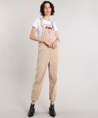 Macacao-de-Sarja-Feminino-com-Bolsos-e-Botoes-Kaki-9654581-Kaki_3
