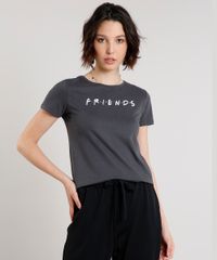 Blusa-Feminina-Friends-Manga-Curta-Decote-Redondo-Chumbo-9640399-Chumbo_1