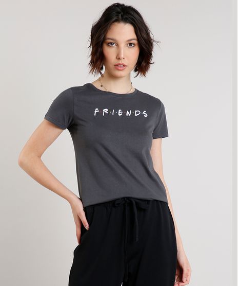 Blusa-Feminina-Friends-Manga-Curta-Decote-Redondo-Chumbo-9640399-Chumbo_1