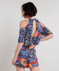 Macaquinho-Feminino-Choker-Open-Shoulder-Estampado-de-Folhagem-Manga-Curta-Azul-Marinho-9644546-Azul_Marinho_2